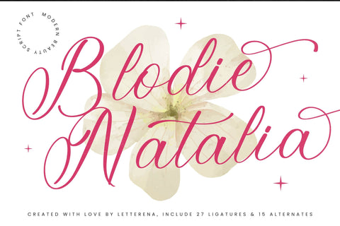 Blodie Natalia - Modern Beauty Script Font Letterena Studios 