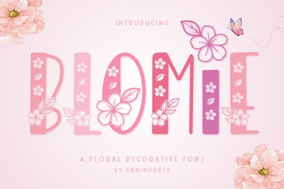 Blomie - Decorative Floral Font | Spring Wedding Craft Font Font AnningArts Design 