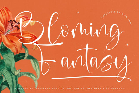 Bloming Fantasy - Freestyle Stylish Font Font Letterena Studios 