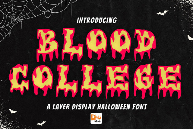 Blood College Font Dm Letter Studio 