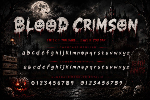 Blood Crimson Font Prasetya Letter 