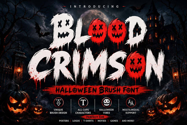 Blood Crimson Font Prasetya Letter 