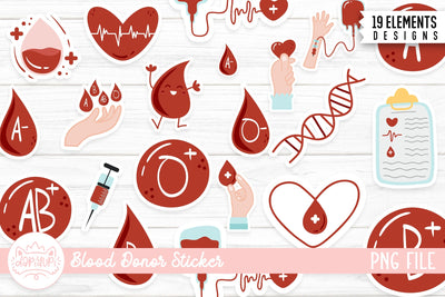 Blood Donor Sticker Bundle | Blood Donation Sticker Sublimation dapiyupi store 