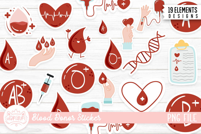 Blood Donor Sticker Bundle | Blood Donation Sticker Sublimation dapiyupi store 