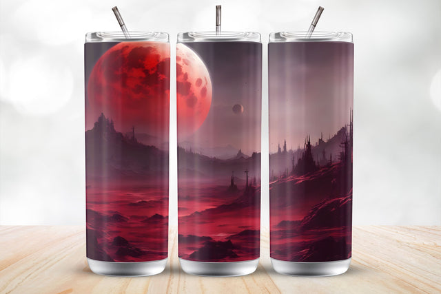Blood Moon 20 Oz Tumbler Wrap Sublimation MockupSvgVenue 