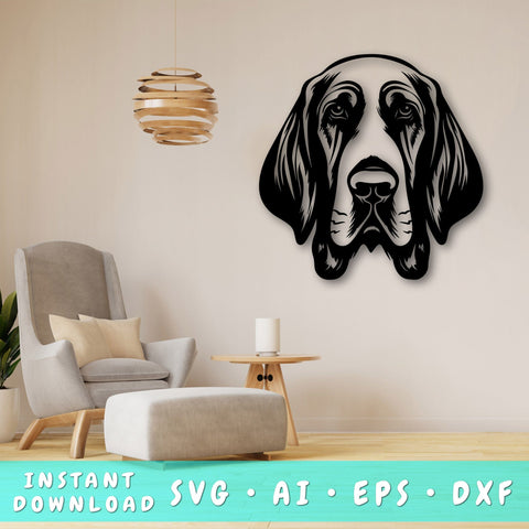 Bloodhound Laser SVG Cut File, Bloodhound Glowforge File, Bloodhound DXF, Bloodhound Wall Art SVG SVG HappyDesignStudio 