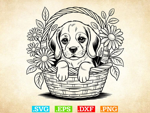 Bloodhound Puppy Svg, Dog Lover Svg, Dog Outline Svg SVG Creativeart88 