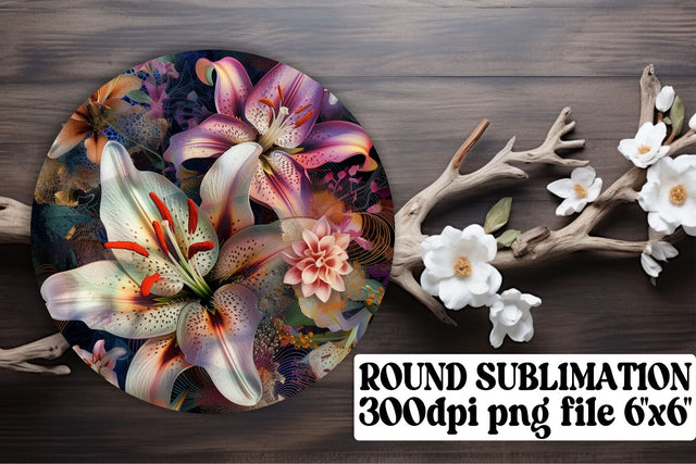 Bloom Brilliance Ornaments Car Coaster Design Keychain PNG Sublimation afrosvg 