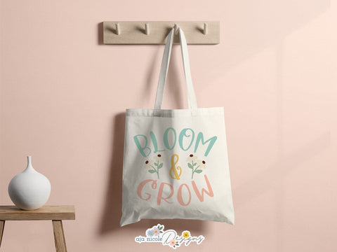Bloom & Grow SVG – Inspirational Floral Cut File for DIY Crafts SVG Aja Nicole Designs 