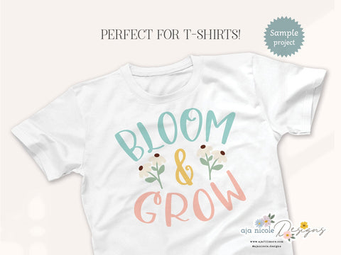 Bloom & Grow SVG – Inspirational Floral Cut File for DIY Crafts SVG Aja Nicole Designs 