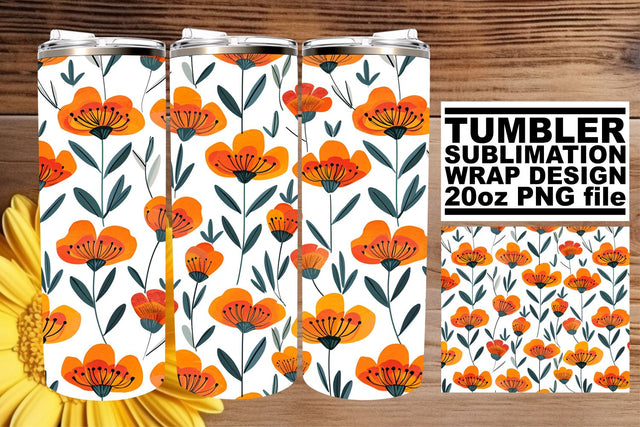 Bloom in Style: Flower Pattern Tumbler Sublimation Sublimation afrosvg 