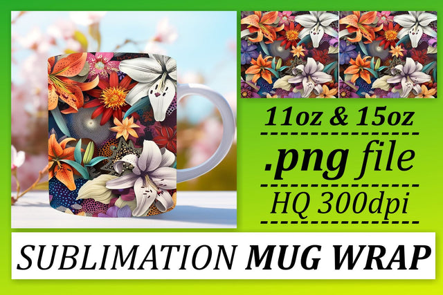 Bloom Pattern Mug Decor Sublimation afrosvg 