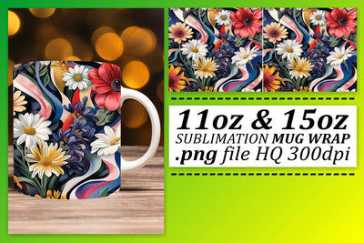 Bloom Pattern Mug Decor Sublimation afrosvg 