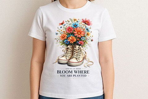 Bloom Where You Are Planted PNG Inspirational Floral Sublimation Design SVG BillahCrafts 