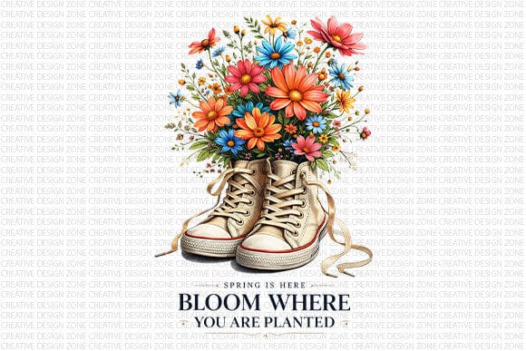 Bloom Where You Are Planted PNG Inspirational Floral Sublimation Design SVG BillahCrafts 