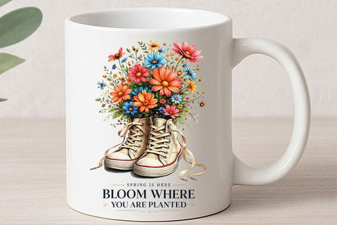Bloom Where You Are Planted PNG Inspirational Floral Sublimation Design SVG BillahCrafts 