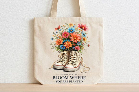 Bloom Where You Are Planted PNG Inspirational Floral Sublimation Design SVG BillahCrafts 