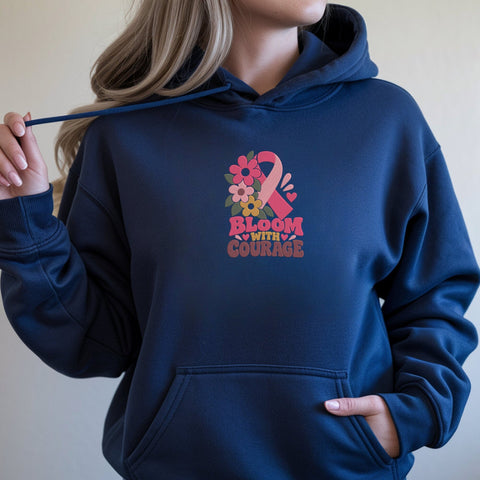 Bloom With Courage Breast Cancer Embroidery Design – Pink Ribbon Floral Awareness Machine Embroidery File Embroidery/Applique DESIGNS PatternFeed8 