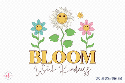 Bloom with Kindness - Retro Spring Sublimation Sublimation CraftLabSVG 