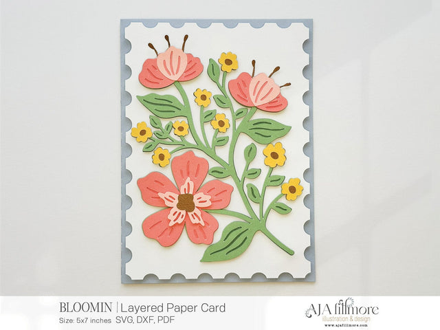 Bloomin Layered Flower Card SVG Aja Nicole Designs 