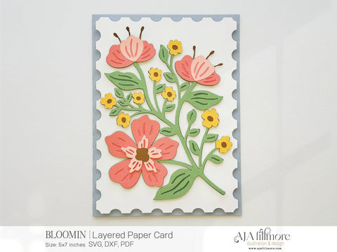 Bloomin Layered Flower Card SVG Aja Nicole Designs 