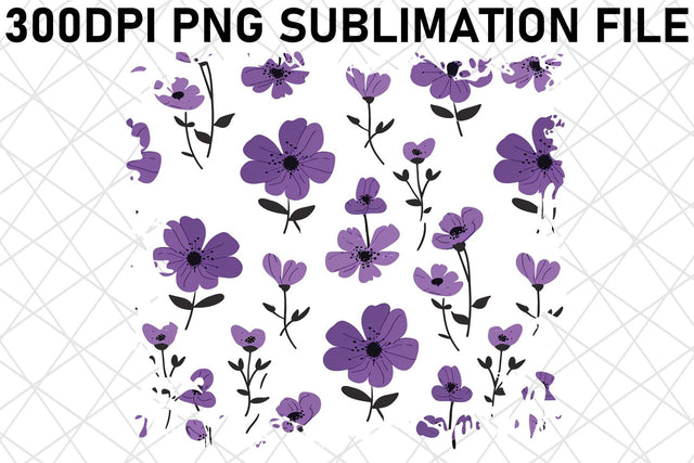 Blooming Blossom Sublimation Art, Floral Pattern PNG Design, Colorful Flowers, Spring Delight Sublimation afrosvg 