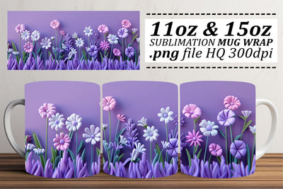 Blooming Blossoms Cup Charm - Whimsical Spring Art Sublimation afrosvg 