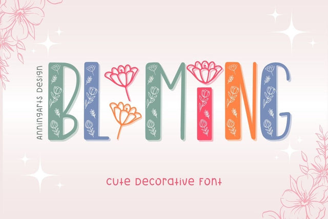 Blooming - Decorative Font Font AnningArts Design 