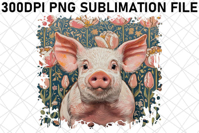 Blooming Farm Animal Sublimation Art Sublimation afrosvg 
