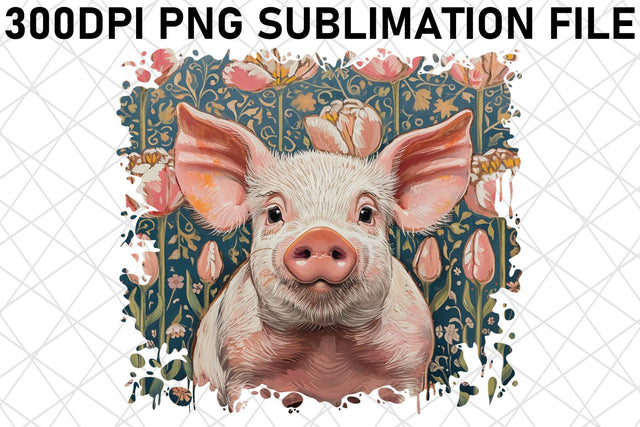 Blooming Farm Animal Sublimation Art Sublimation afrosvg 