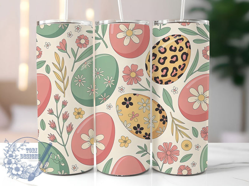 Blooming Floral Easter Egg Tumbler, Floral Easter Tumbler, Blooming Egg Wrap, Festive Easter Wrap, Stylish 20oz Wrap, Sublimation Design, Trendy Gift Idea Sublimation ToriDesigns 
