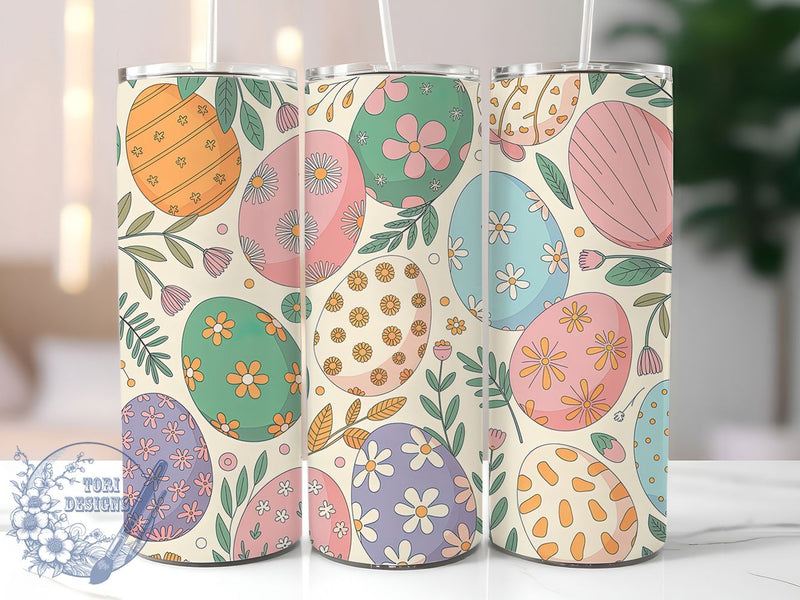 Blooming Floral Easter Egg Tumbler, Floral Easter Tumbler, Blooming Egg Wrap, Festive Easter Wrap, Stylish 20oz Wrap, Sublimation Design, Trendy Gift Idea Sublimation ToriDesigns 