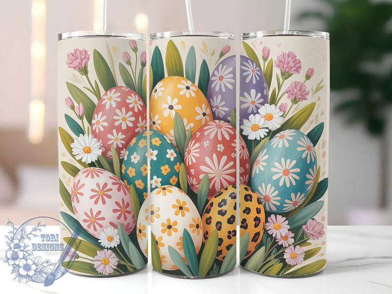 Blooming Floral Easter Egg Tumbler, Floral Easter Tumbler, Blooming Egg Wrap, Festive Easter Wrap, Stylish 20oz Wrap, Sublimation Design, Trendy Gift Idea Sublimation ToriDesigns 