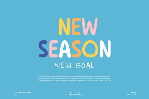 Blooming Flowers - Font Duo Font Alpaprana Studio 