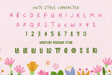 Blooming Flowers - Font Duo Font Alpaprana Studio 