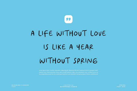 Blooming Flowers - Font Duo Font Alpaprana Studio 