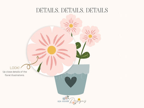 Blooming Love Flowerpot Cut File SVG Aja Nicole Designs 