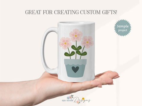 Blooming Love Flowerpot Cut File SVG Aja Nicole Designs 