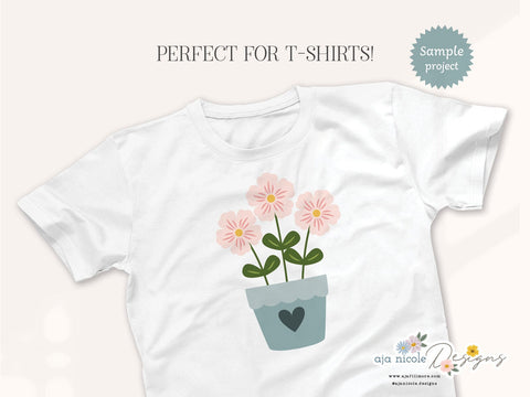 Blooming Love Flowerpot Cut File SVG Aja Nicole Designs 