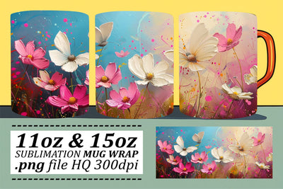Blossom Burst Cup Design - Whimsical Sublimated Elegance Sublimation afrosvg 
