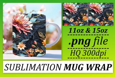Blossom Burst Cup Wrap Sublimation afrosvg 
