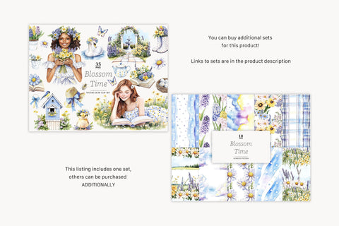 Blossom Clipart Collection | Pastel Spring PNG Bundle SVG GlamArtZhanna 