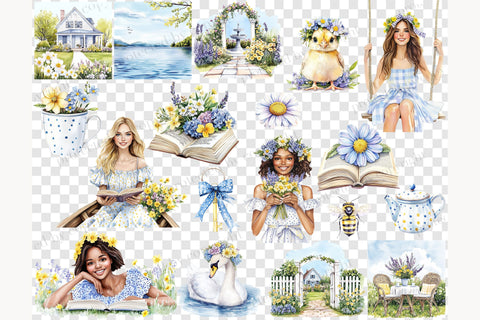 Blossom Clipart Collection | Pastel Spring PNG Bundle SVG GlamArtZhanna 