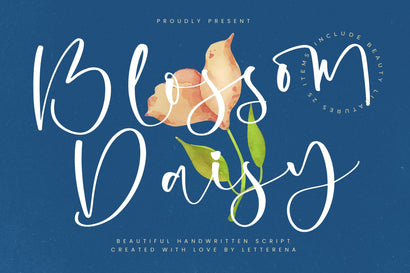 Blossom Daisy - Beautiful Handwritten Script Font Letterena Studios 