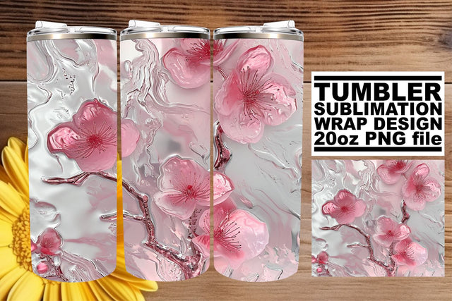 Blossom Garden Tumbler Wrap: Botanical Beauty Sublimation afrosvg 