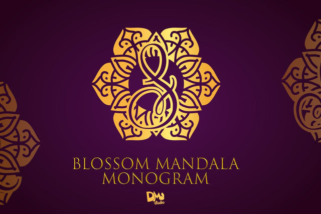 Blossom Mandala Monogram Font Dm Letter Studio 