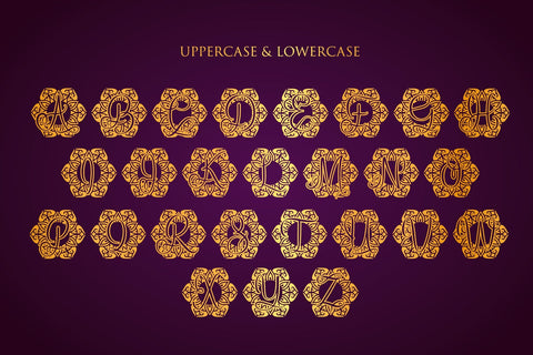 Blossom Mandala Monogram Font Dm Letter Studio 