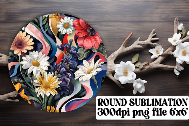 Blossom Ornaments Car Coaster Burst Keychain PNG Sublimation afrosvg 