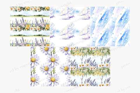 Blossom Papers | Spring Seamless Pattern Bundle Digital Pattern GlamArtZhanna 