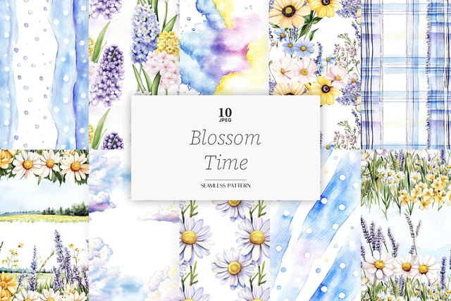 Blossom Papers | Spring Seamless Pattern Bundle Digital Pattern GlamArtZhanna 